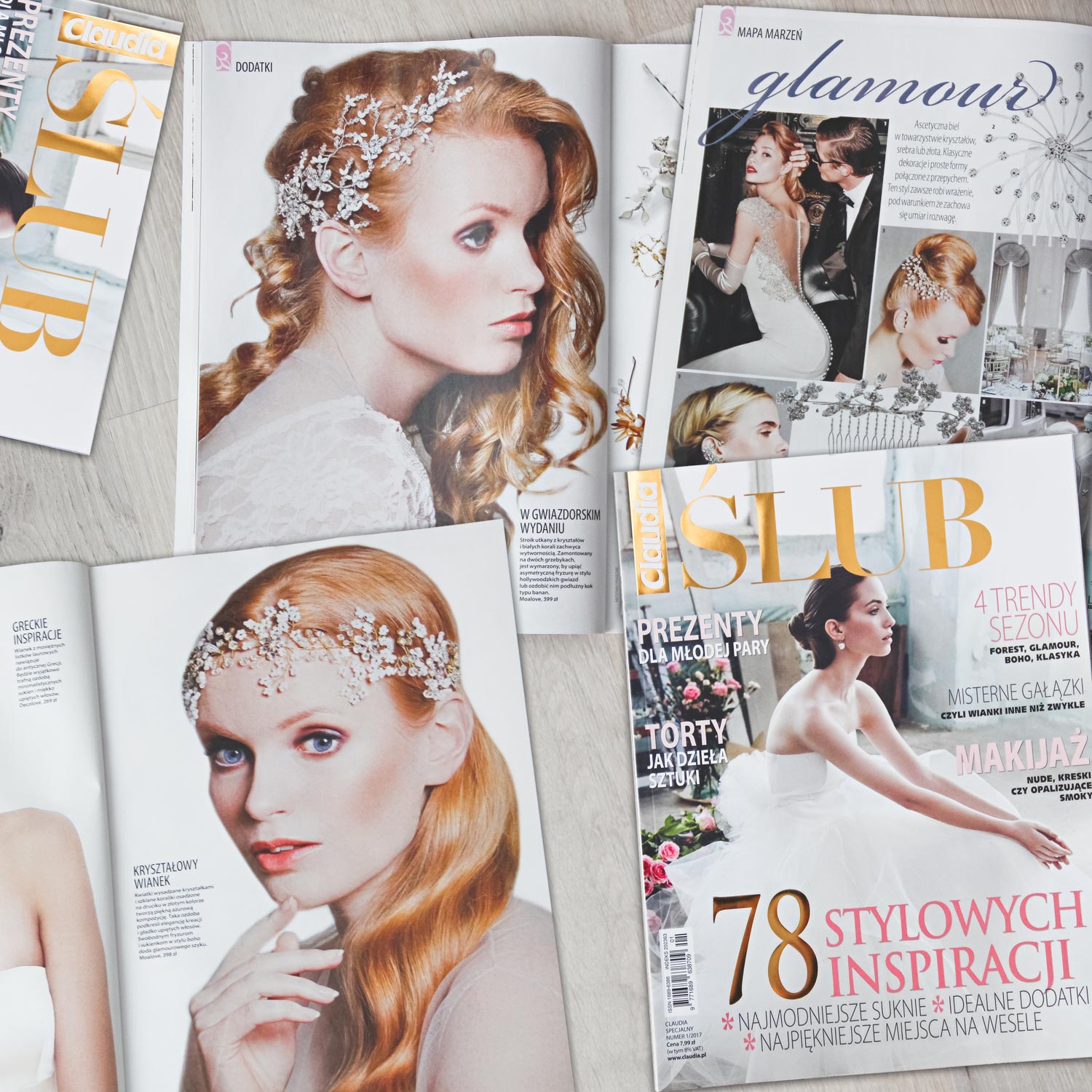 Magazyn Claudia - ślubne dodatki do włos&oacute;w, stroiki, opaski, grzebyki, wianki -  MoaLove